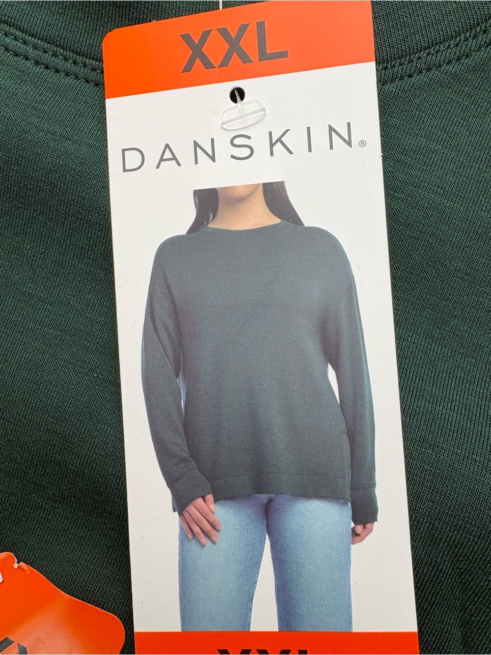 Danskin Dark Green Crewneck Pullover Sweater